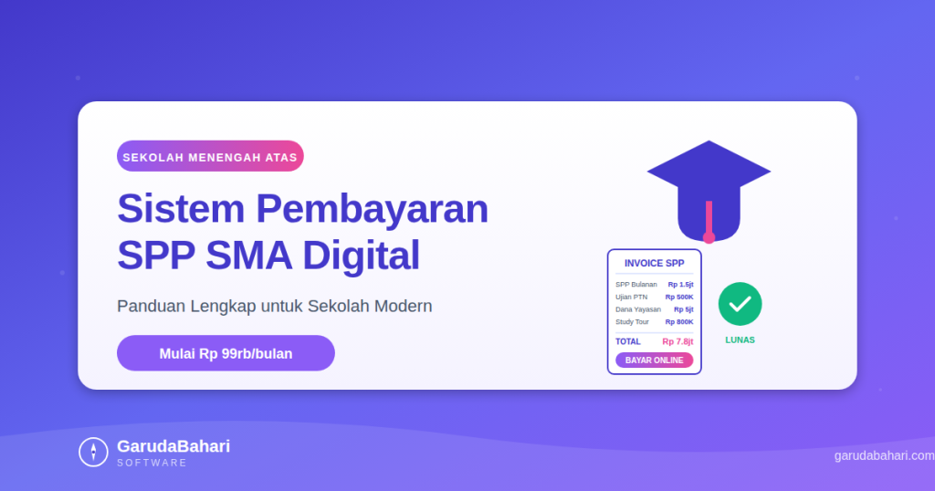 Sistem pembayaran SPP SMA digital untuk Sekolah Menengah Atas
